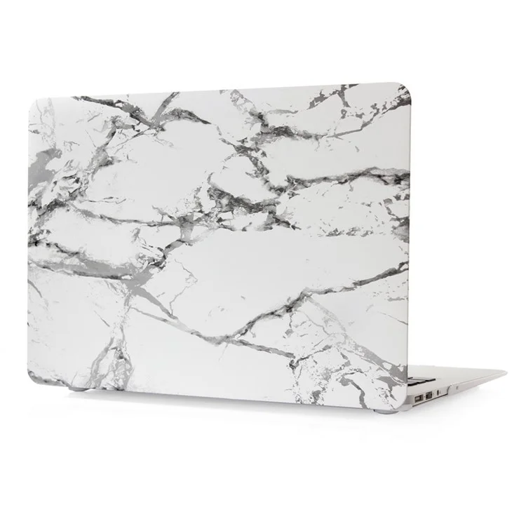 Couverture Scondure Dure à Motif en Marbre Pour Macbook Air 13,3 Pouces Dissuasé à la Chaleur - Gris / Blanche