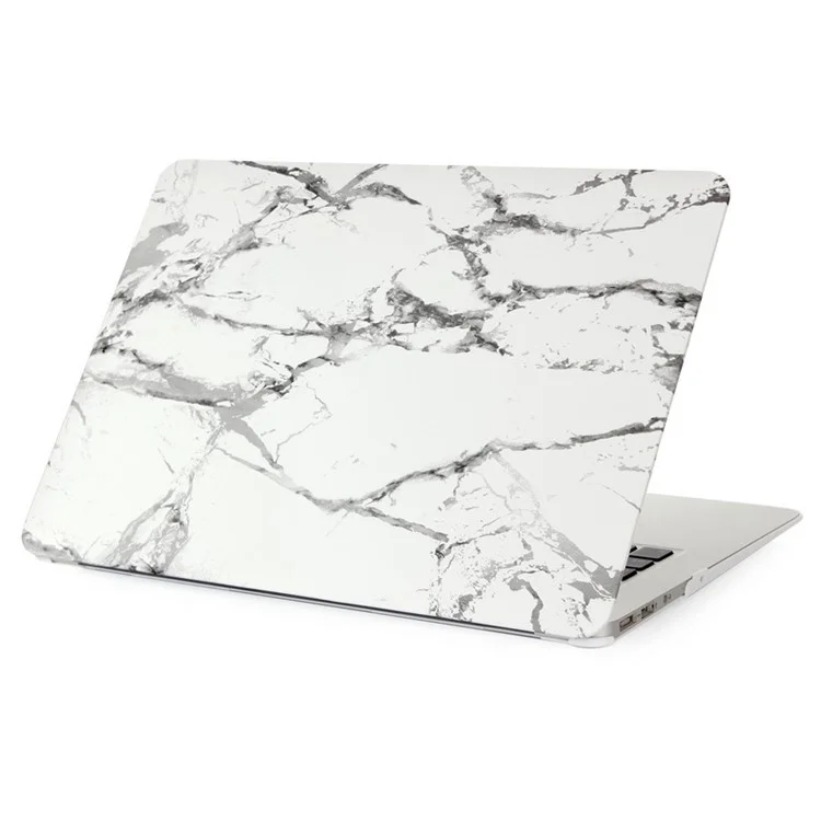 Couverture Scondure Dure à Motif en Marbre Pour Macbook Air 13,3 Pouces Dissuasé à la Chaleur - Gris / Blanche