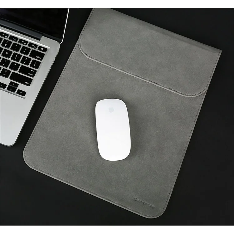 CARTINOE 13.3-inch Ultra-thin Matte PU Leather Laptop Sleeve Bag Pouch Case, Size: 265 x 360mm - Grey