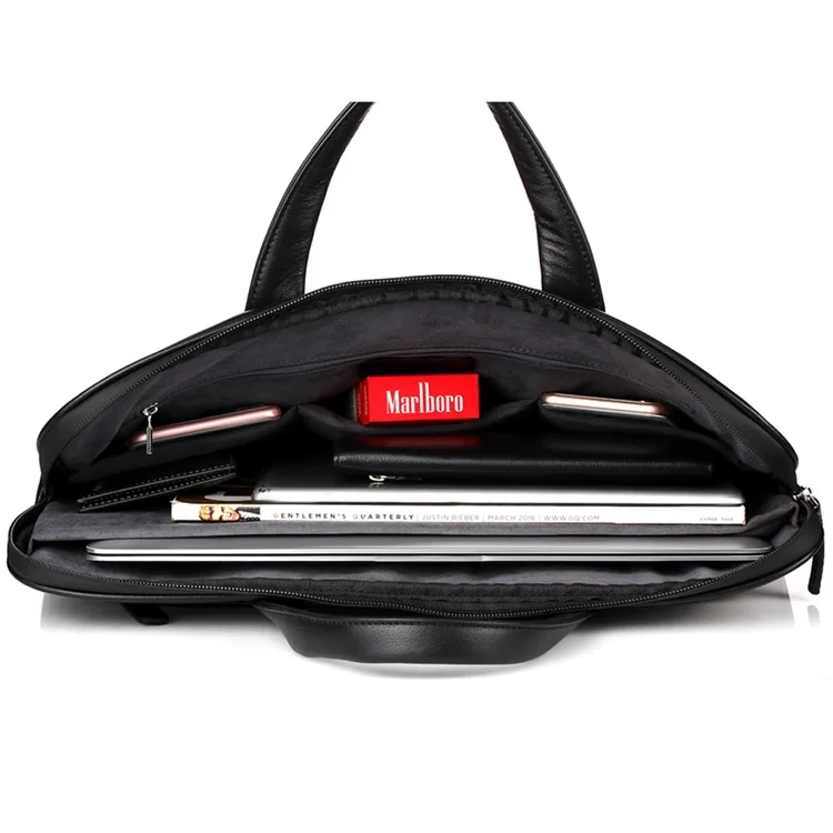 QIALINO Genuine Cowhide Leather Laptop Bag Carrying Case for MacBook Pro 15.4 Inch