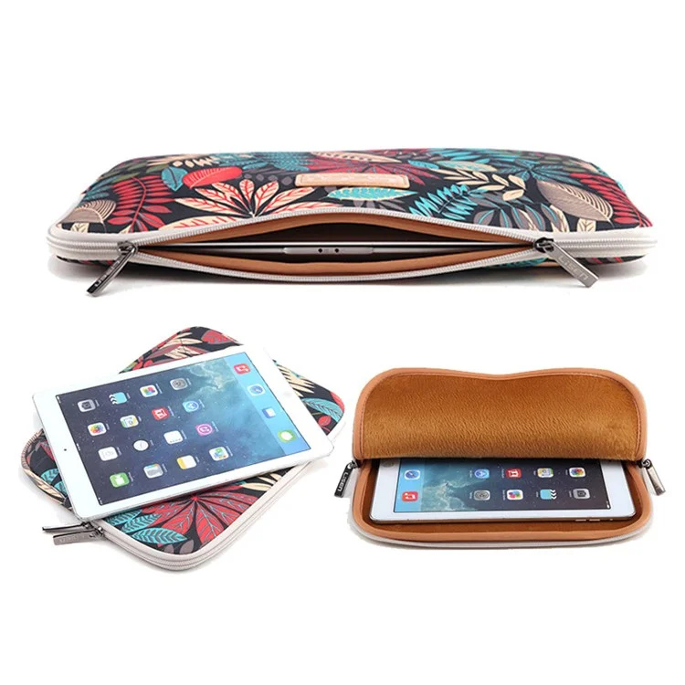 LISEN Colorful Leaves Laptop Sleeve Bag Case for MacBook 12-inch/11-Inch etc, Size: 31 x 21.5 x 1.5cm - Black