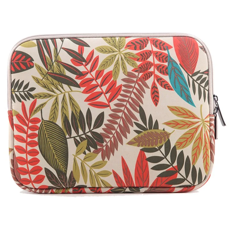 LISEN Colorful Leaves Laptop Sleeve Pouch for iPad mini, Size: 22 x 15.5 x 1.5cm - White