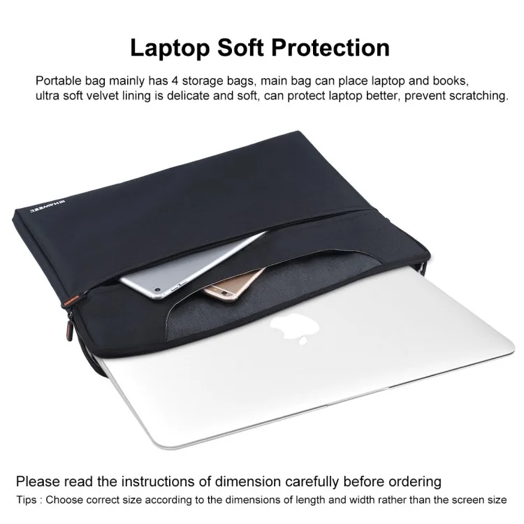 HAWEEL Custodia in Oxford impermeabile e antishock per laptop/tablet da 15 pollici - Nero