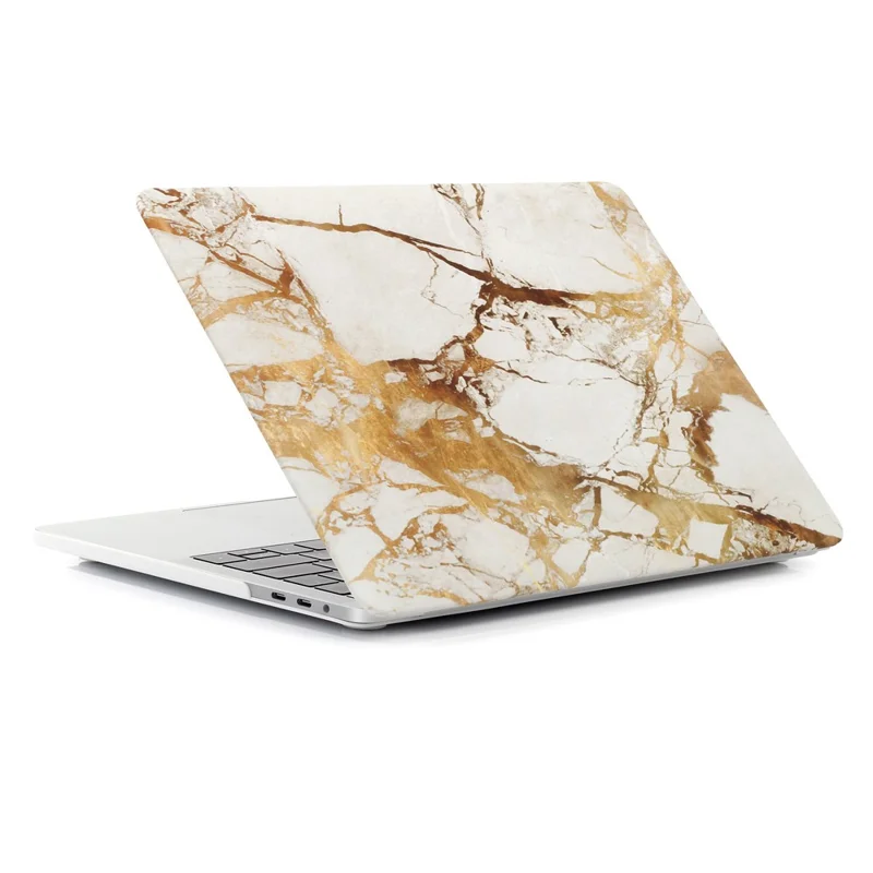 Patterned Hard Case Protector for MacBook Air 13.3" Retina Display A2337 M1 (2020)/Air 13.3'' Retina Display A2179 (2020)/Air 13.3-inch (2019) (2018) A1932 - Marble Texture / Gold