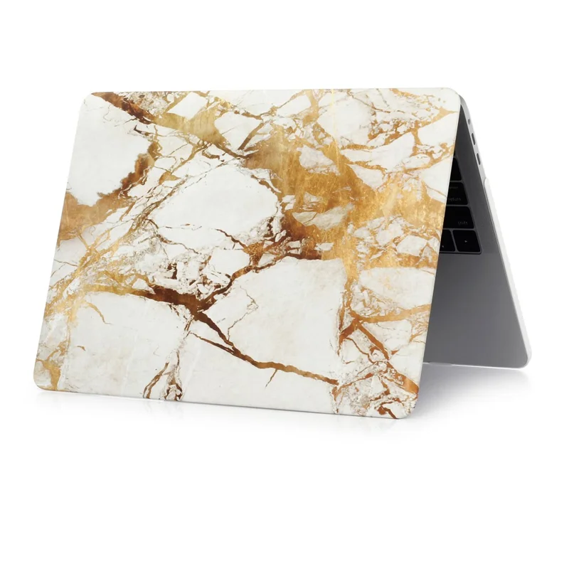 Patterned Hard Case Protector for MacBook Air 13.3" Retina Display A2337 M1 (2020)/Air 13.3'' Retina Display A2179 (2020)/Air 13.3-inch (2019) (2018) A1932 - Marble Texture / Gold