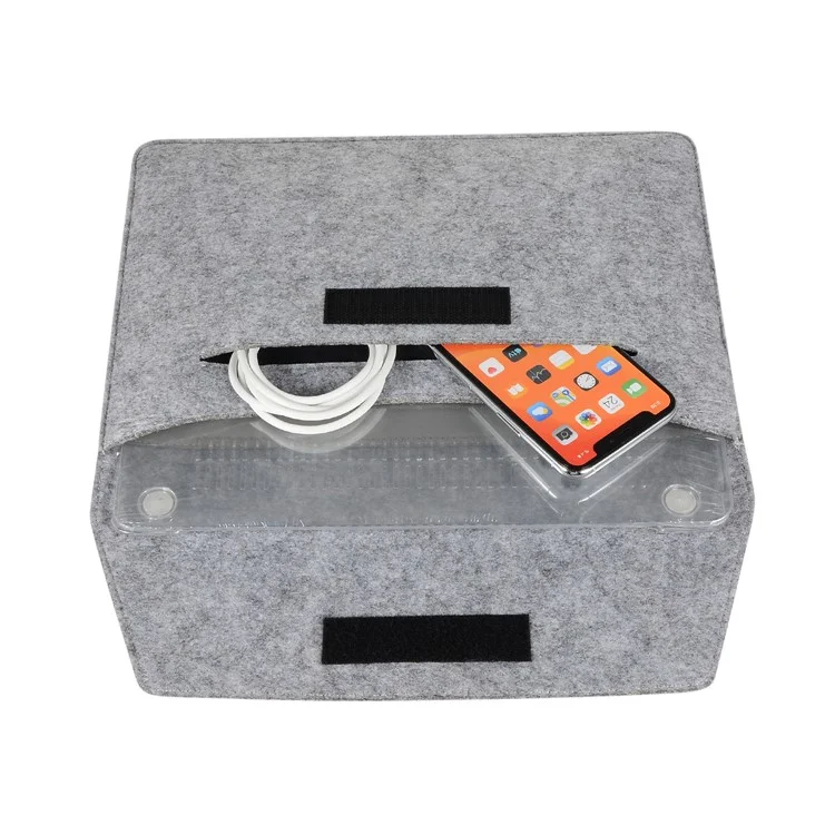 15 inch Felt Laptop Sleeve Bag Notebook Case for Macbook Notebook - Grey