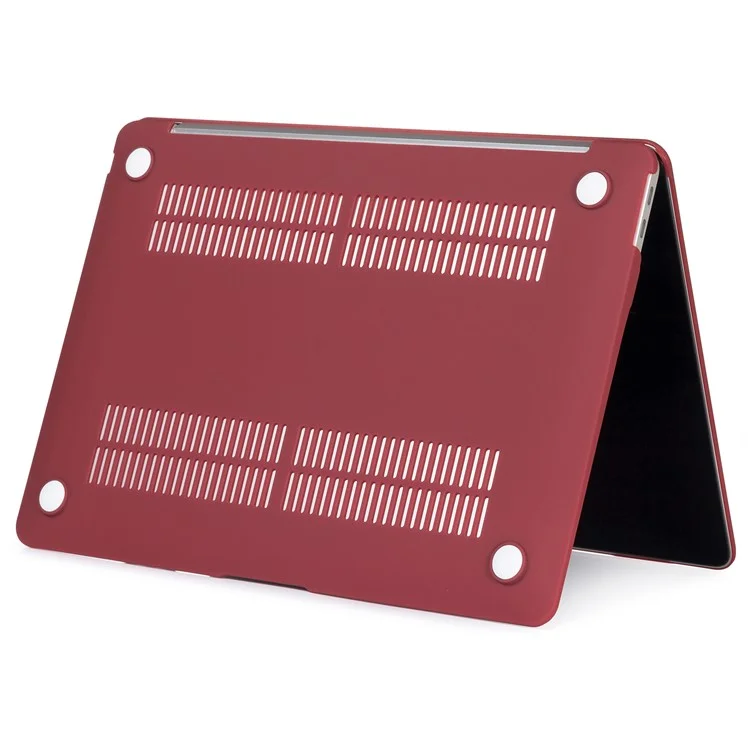 Matte Plastic Front and Back Protective Case for MacBook Pro 16 inch (2019) - Wine Red