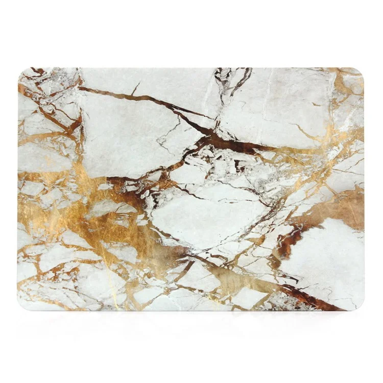 Marble Texture Hard Cover Case for Apple MacBook Pro 13.3 Inch - Gold Color / Grey