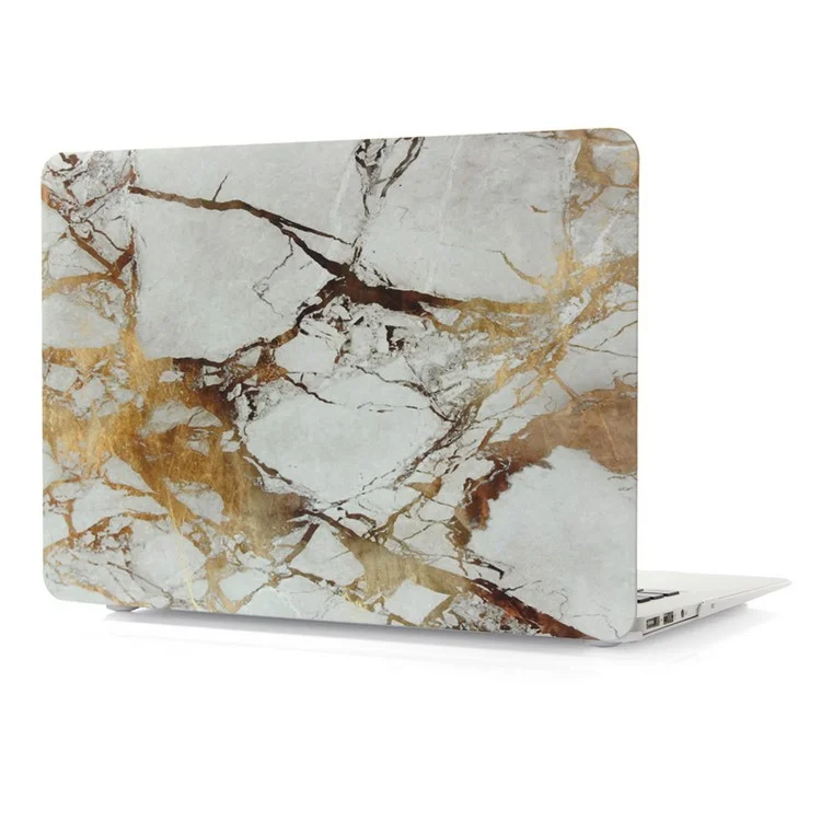 Marble Texture Hard Cover Case for Apple MacBook Pro 13.3 Inch - Gold Color / Grey