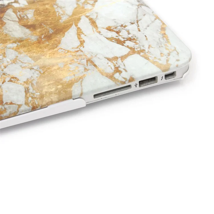 Marble Texture Hard Cover Case for Apple MacBook Pro 13.3 Inch - Gold Color / Grey