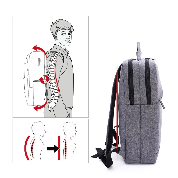 TUGUAN 16-inch Notebook Shoulder Bag Travel Laptop Backpack (A1516) - Grey