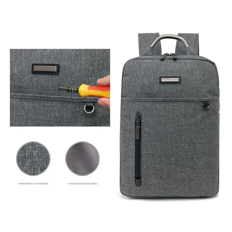 TUGUAN 16-inch Notebook Shoulder Bag Laptop Backpack (1519) - Grey