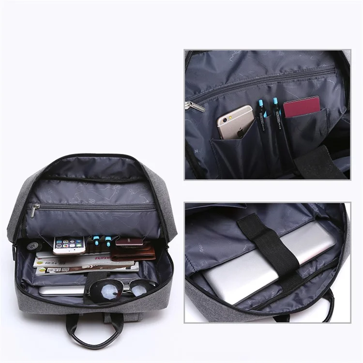 TUGUAN 17-inch Notebook Shoulder Bag Business Laptop Backpack (1618) - Grey