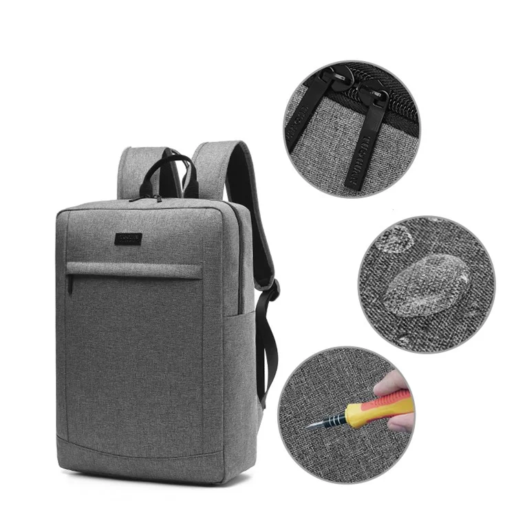 TUGUAN 17-inch Notebook Shoulder Bag Business Laptop Backpack (1618) - Grey