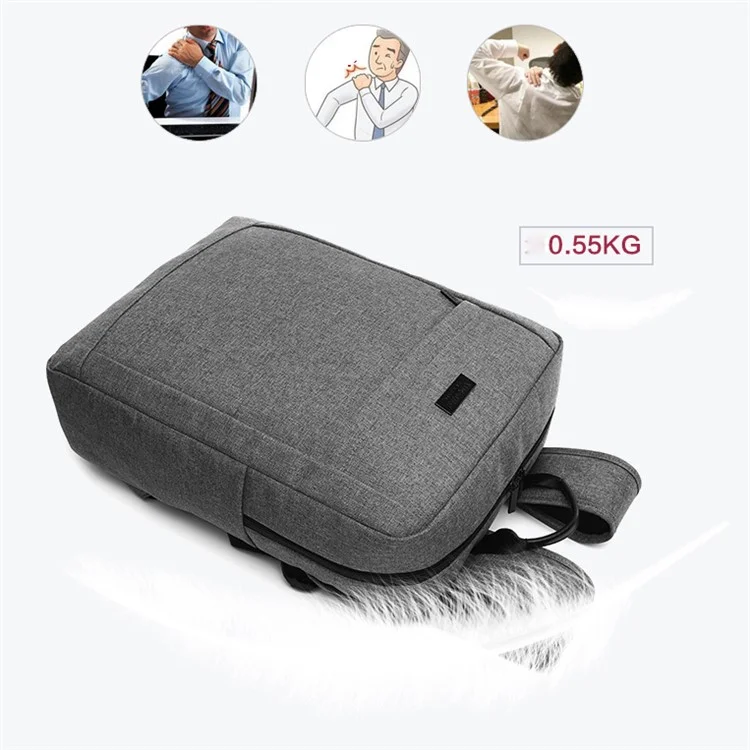 TUGUAN 17-inch Notebook Shoulder Bag Business Laptop Backpack (1618) - Grey