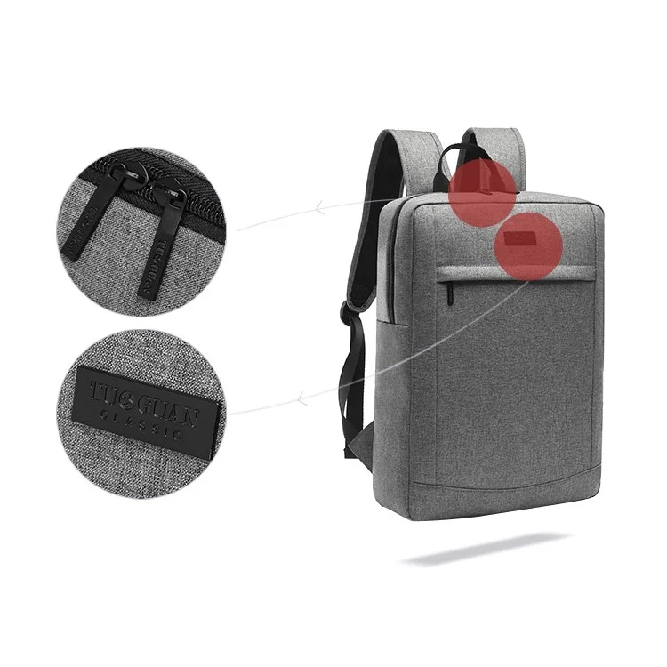 TUGUAN 17-inch Notebook Shoulder Bag Business Laptop Backpack (1618) - Grey