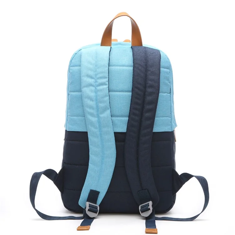 TUGUAN Contrast Color Backpack Rucksack Laptop Bag - Baby Blue / Dark Blue