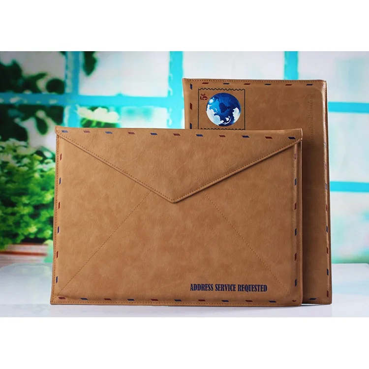 Envelope Style Leather Laptop Sleeve Pouch Bag for Macbook Air 13.3 Inch/iPad Pro 12.9 Inch