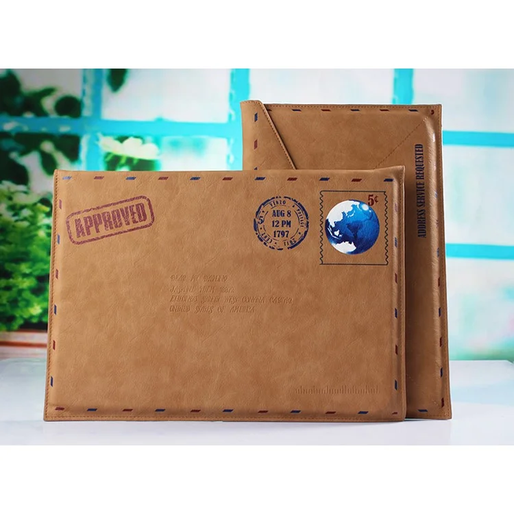Envelope Style Leather Laptop Sleeve Pouch Bag for Macbook Air 13.3 Inch/iPad Pro 12.9 Inch