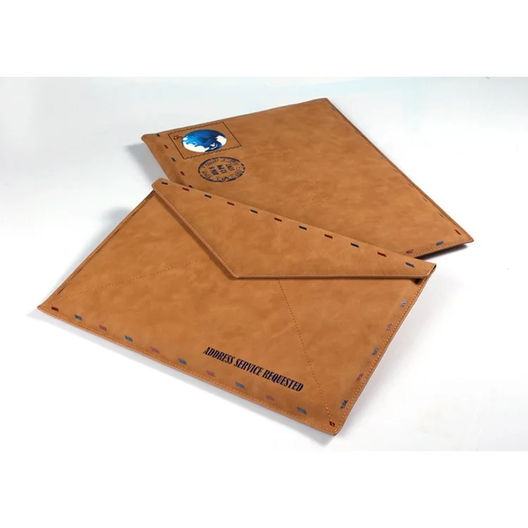 Envelope Style Leather Laptop Sleeve Pouch Bag for Macbook Air 13.3 Inch/iPad Pro 12.9 Inch