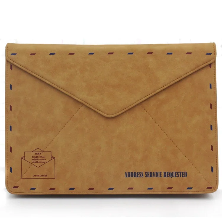 Envelope Style Leather Laptop Sleeve Pouch Bag for Macbook Air 13.3 Inch/iPad Pro 12.9 Inch