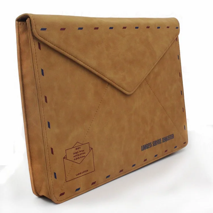 Envelope Style Leather Laptop Sleeve Pouch Bag for Macbook Air 13.3 Inch/iPad Pro 12.9 Inch