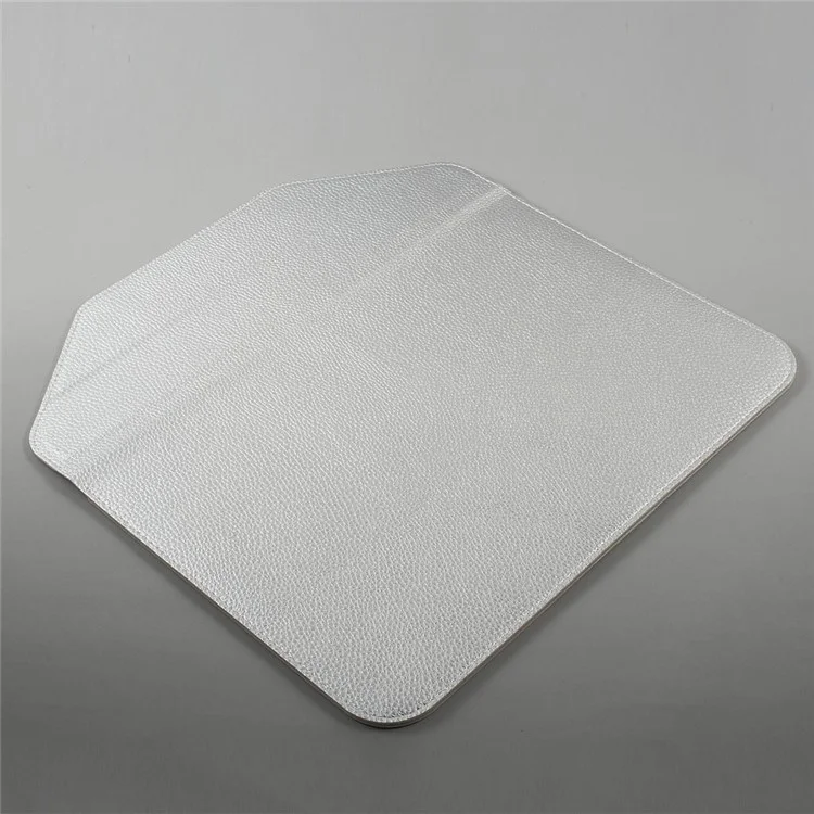 VORSON Litchi Grain Cowhide Leather Magnetic Pouch Bag for MacBook 12-inch with Retina Display (2015) - Silver