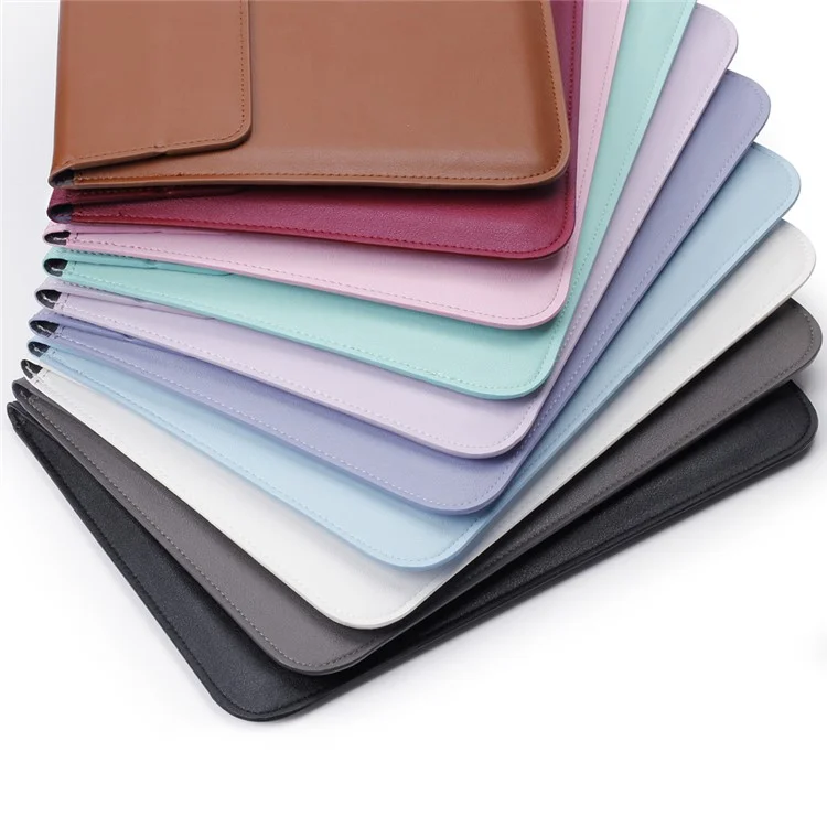Envelop Style Leather Sleeve Pouch for Apple MacBook 12-inch/Air 11.6-inch - Black