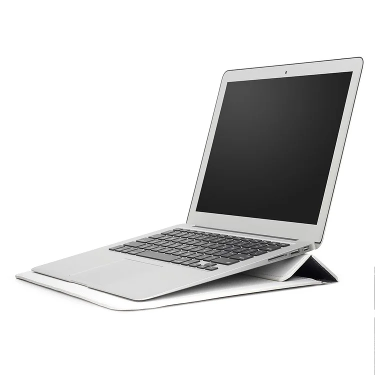 Polla de Manga de Cuero Estilo Envoltura Para Apple MacBook de 12 Pulgadas / Aire 11.6 Pulgadas - Blanco