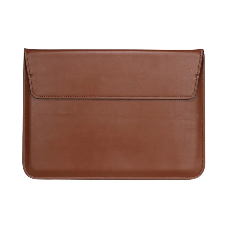 Envelop Style PU Leather Laptop Bag Sleeve Pouch for MacBook Air 13.3-inch / iPad Pro 12.9 - Brown