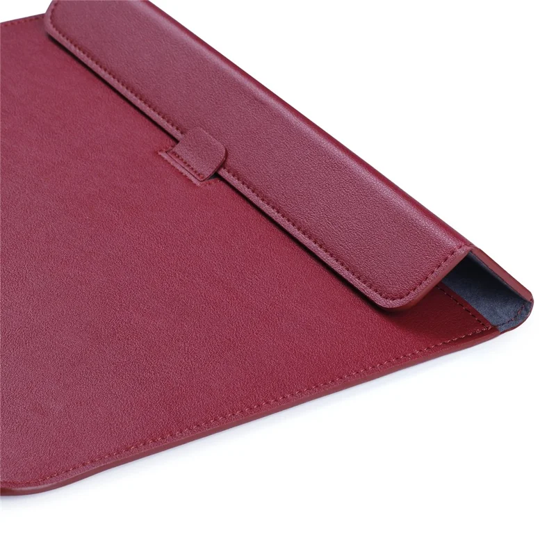 Envelop Style PU Leather Laptop Bag Sleeve Pouch for MacBook Air 13.3-inch / iPad Pro 12.9 - Wine Red