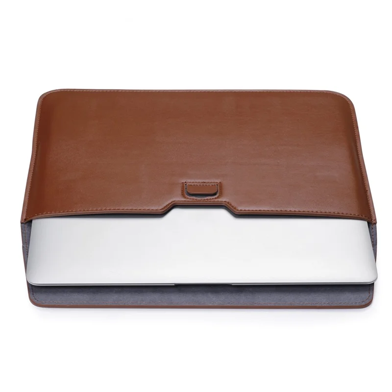 Envelop Style PU Leather Laptop Bag Sleeve Pouch for MacBook Air 13.3-inch / iPad Pro 12.9 - Wine Red
