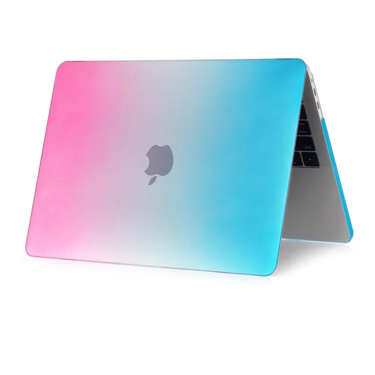 Two-piece Gradient Color PC Cover for MacBook Pro 13 inch (2016) A1706/A1708/A1989/A2159/A2251/A2289/A2338 - Peach Red / Blue