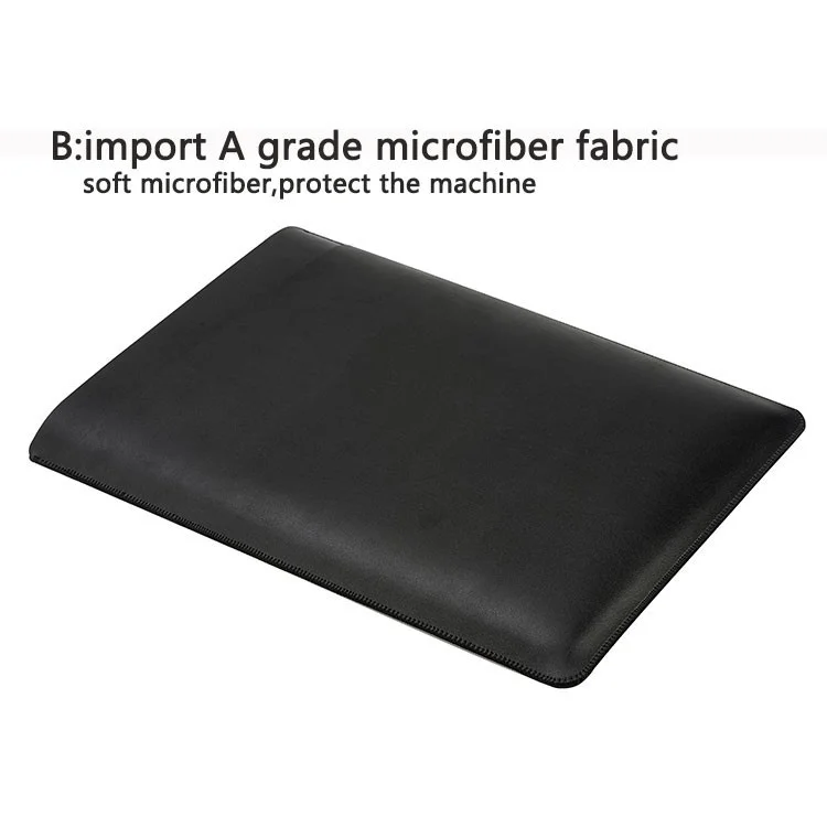 Sac en Cuir pu en Cuir en Microfibre PU à Manches Soja Pour MacBook Pro 15,4 Pouces - le Noir