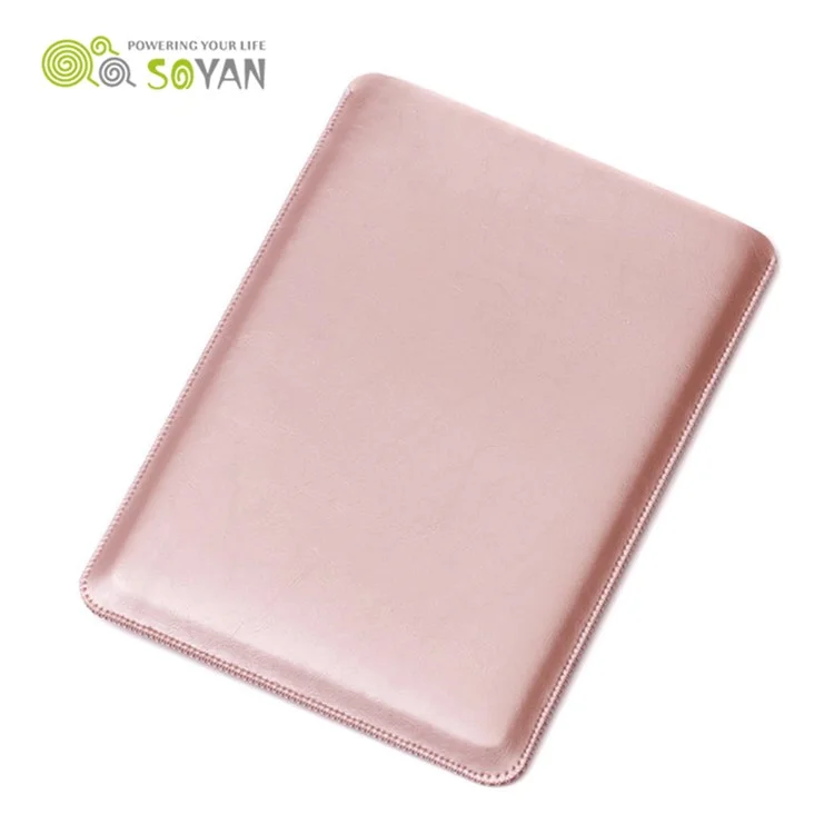 SOYAN Crazy Horse Leather Sleeve Pouch Cover for MacBook Pro 15.4 Inch - Rose Gold