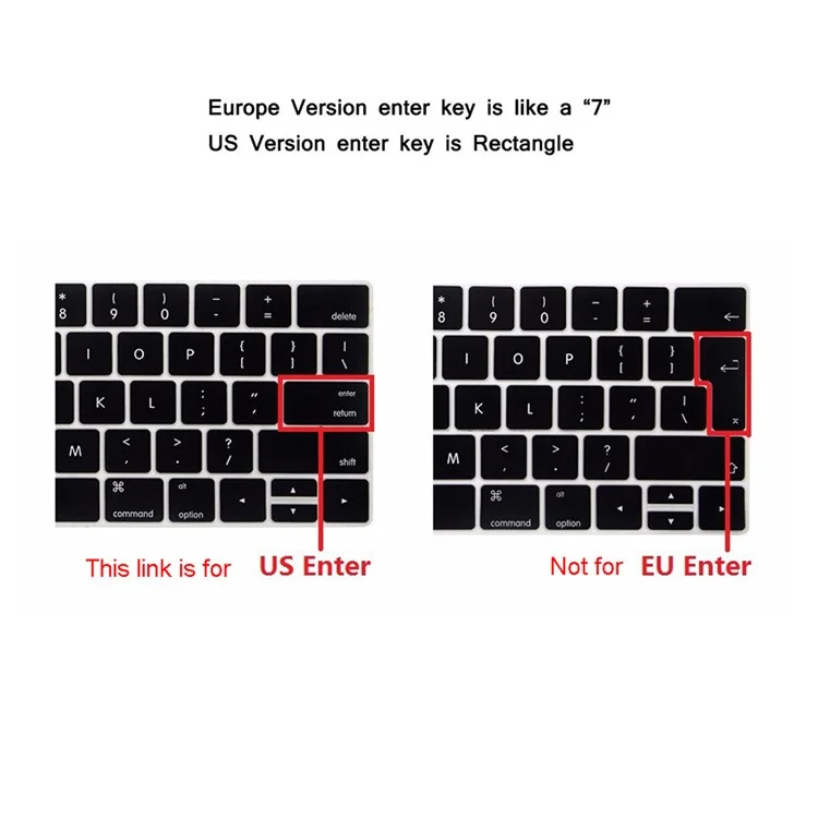 HAT PRINCE Crystal Clear PC Case + US Version Keyboard Cover for 2016 MacBook Pro 13-inch without Touch Bar A1708 - Black