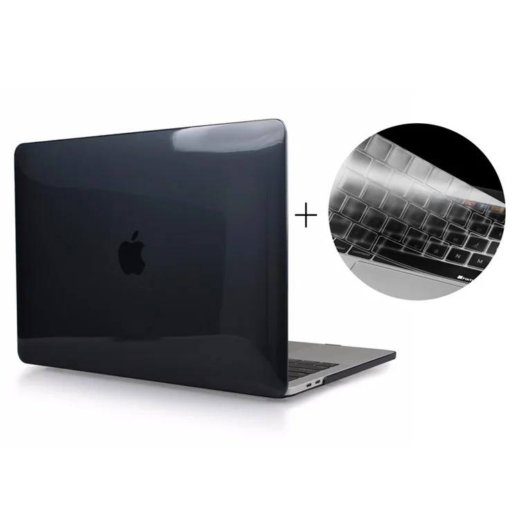 HAT PRINCE Clear Hard Case + US Version TPU Keyboard Film for Macbook Pro 15.4-inch 2016 with Touch Bar (A1707) - Black