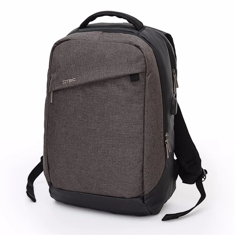 DTBG Fashion Outdoor Waterproof Backpack Travel School Bag with USB Charging Function for 15.6-inch Laptop (YC-D8063W) - Brown