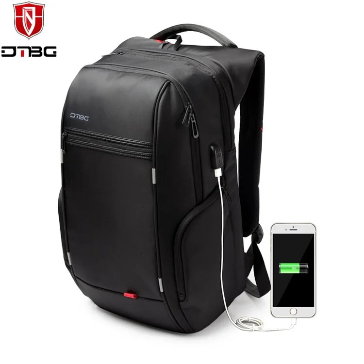 DTBG 15.6-inch Business Laptop Backpack Nylon Water-Resistant Anti-theft Rucksack with USB Port
