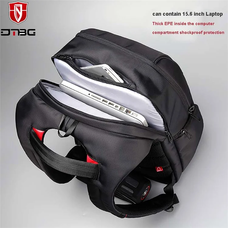 DTBG 15.6-inch Business Laptop Backpack Nylon Water-Resistant Anti-theft Rucksack with USB Port
