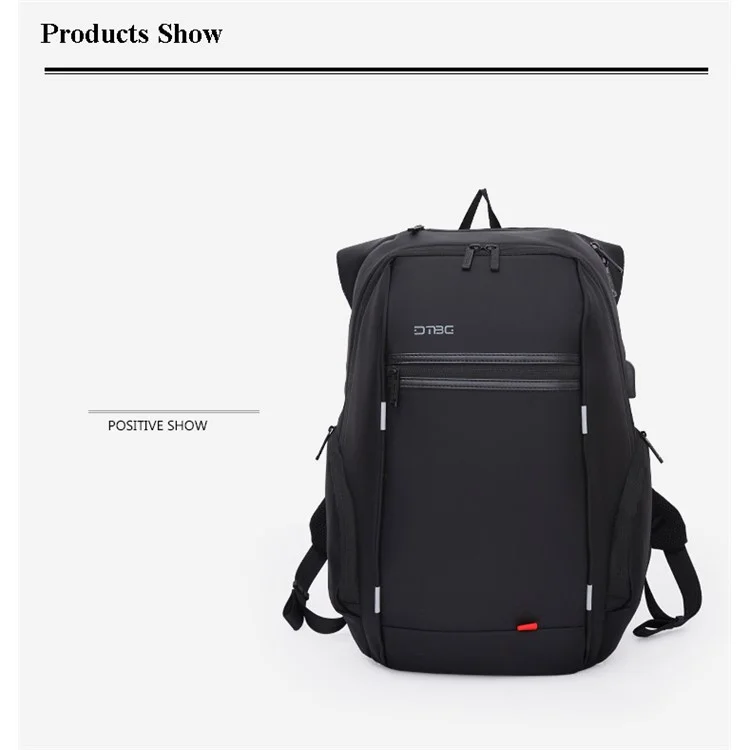 DTBG 17.3-inch Business Laptop Backpack Nylon Water-Resistant Anti-theft Rucksack with USB Port