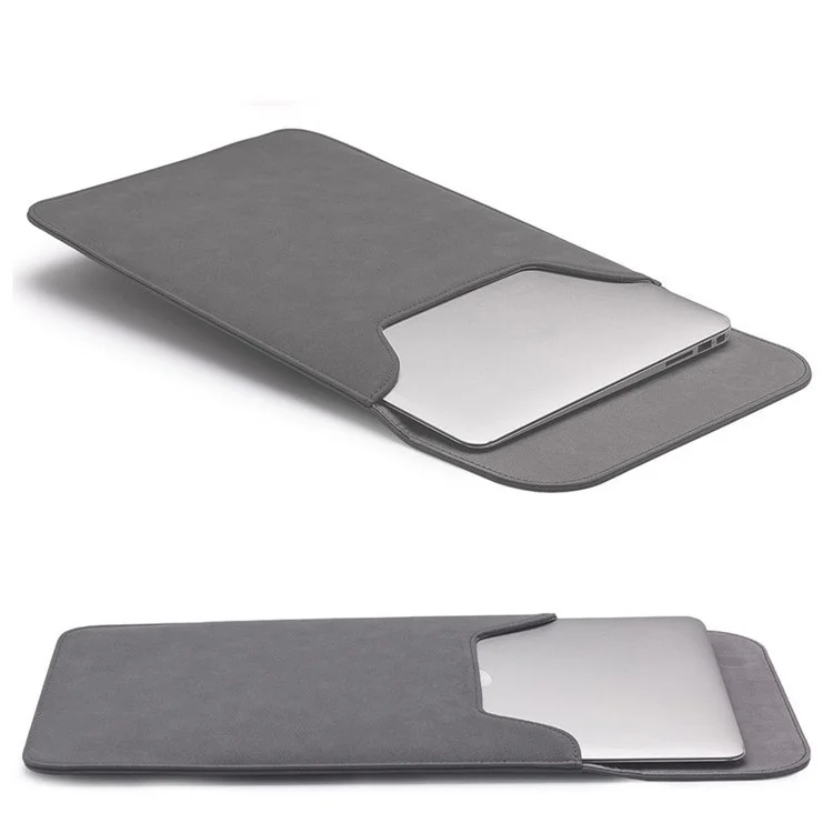 Sac à Manches en Cuir de Fermeture Magnétique Soya Pour MacBook Pro 13-pouces 2016 Avec Barre Tactile - Gris Foncé