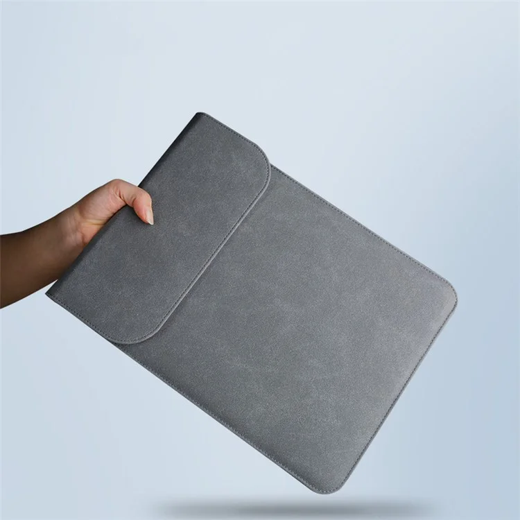 Sac à Manches en Cuir de Fermeture Magnétique Soya Pour MacBook Pro 13-pouces 2016 Avec Barre Tactile - Gris Foncé