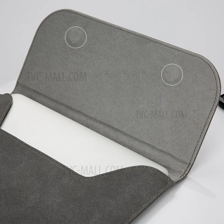 Sac à Manches en Cuir de Fermeture Magnétique Soya Pour MacBook Pro 13-pouces 2016 Avec Barre Tactile - Gris Foncé