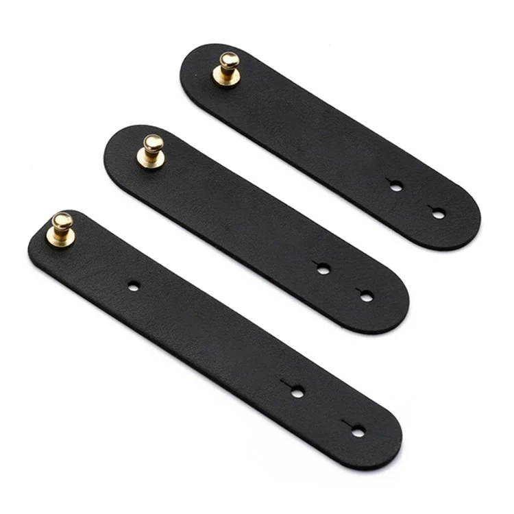 Organisateur de Câble de Bobine D'écouteur à Canone en Cuir pu Soja 3pcs / Lot - le Noir