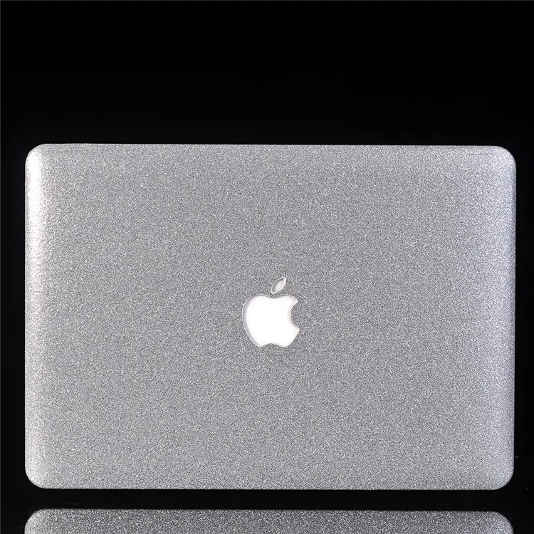 Glittery PU Leather Coated Hard Case for MacBook Air 13.3-inch A1369 A1466 - Silver
