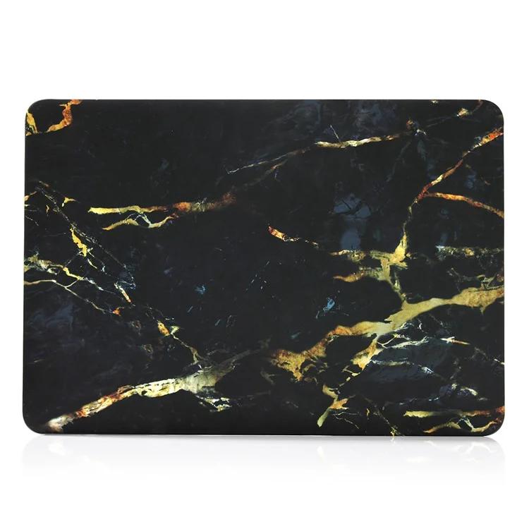 Illustration Hard PC Protective Cover for Macbook Pro 15.4-inch 2016 with Touch Bar (A1707) - Marble Pattern / Black + Gold