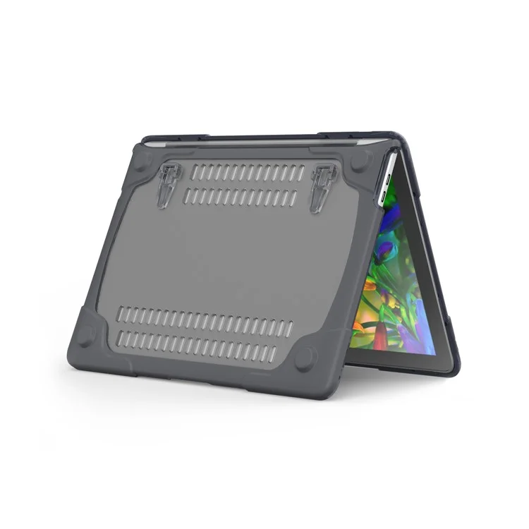 Zwei-teiliges Kunststoff + TPU-Kombi-Gehäuse mit Ständer für MacBook Pro 13 Zoll (2016) mit Touch Bar - Grau