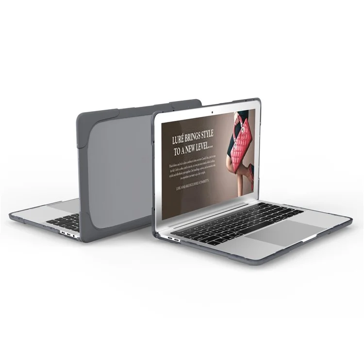 Zwei-teiliges Kunststoff + TPU-Kombi-Gehäuse mit Ständer für MacBook Pro 13 Zoll (2016) mit Touch Bar - Grau