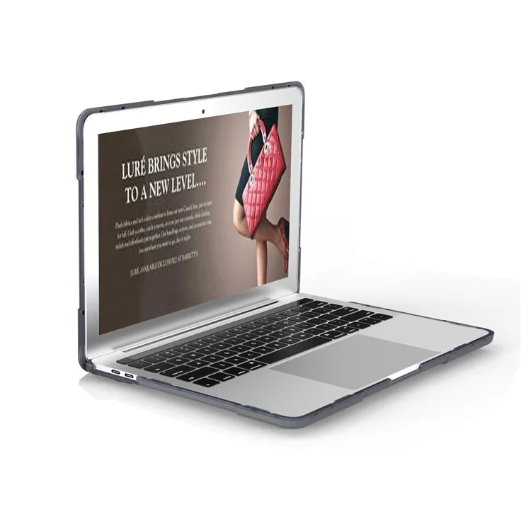 Zwei-teiliges Kunststoff + TPU-Kombi-Gehäuse mit Ständer für MacBook Pro 13 Zoll (2016) mit Touch Bar - Grau